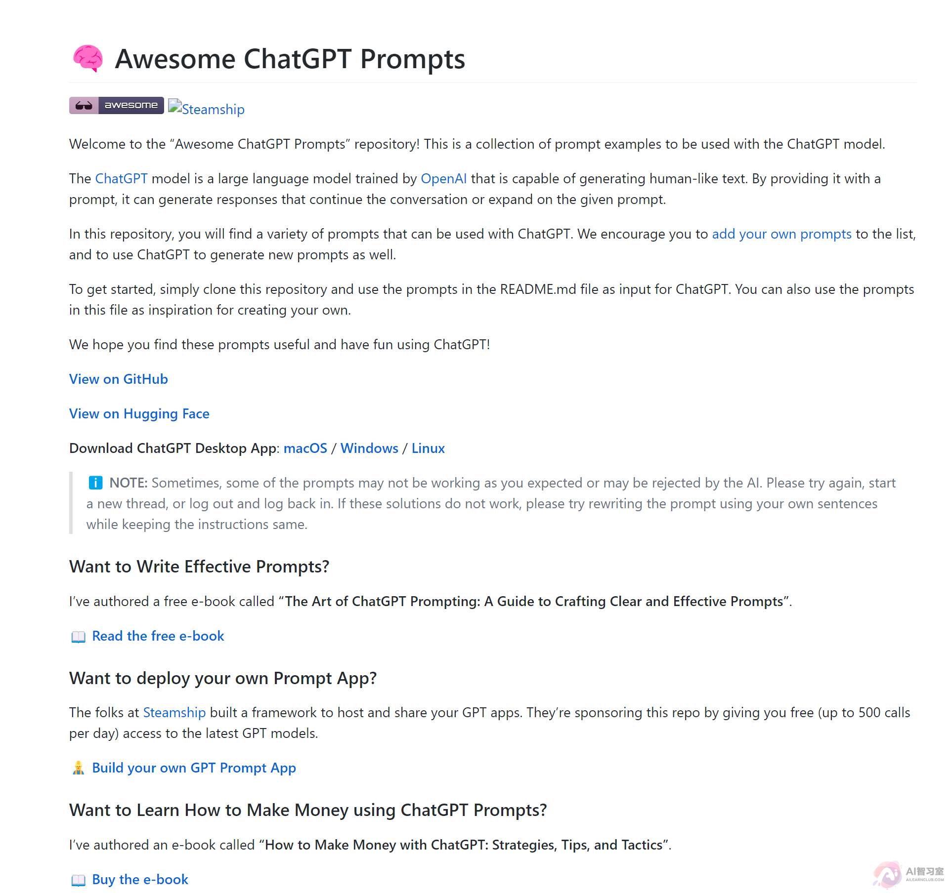 Awesome ChatGPT Prompts