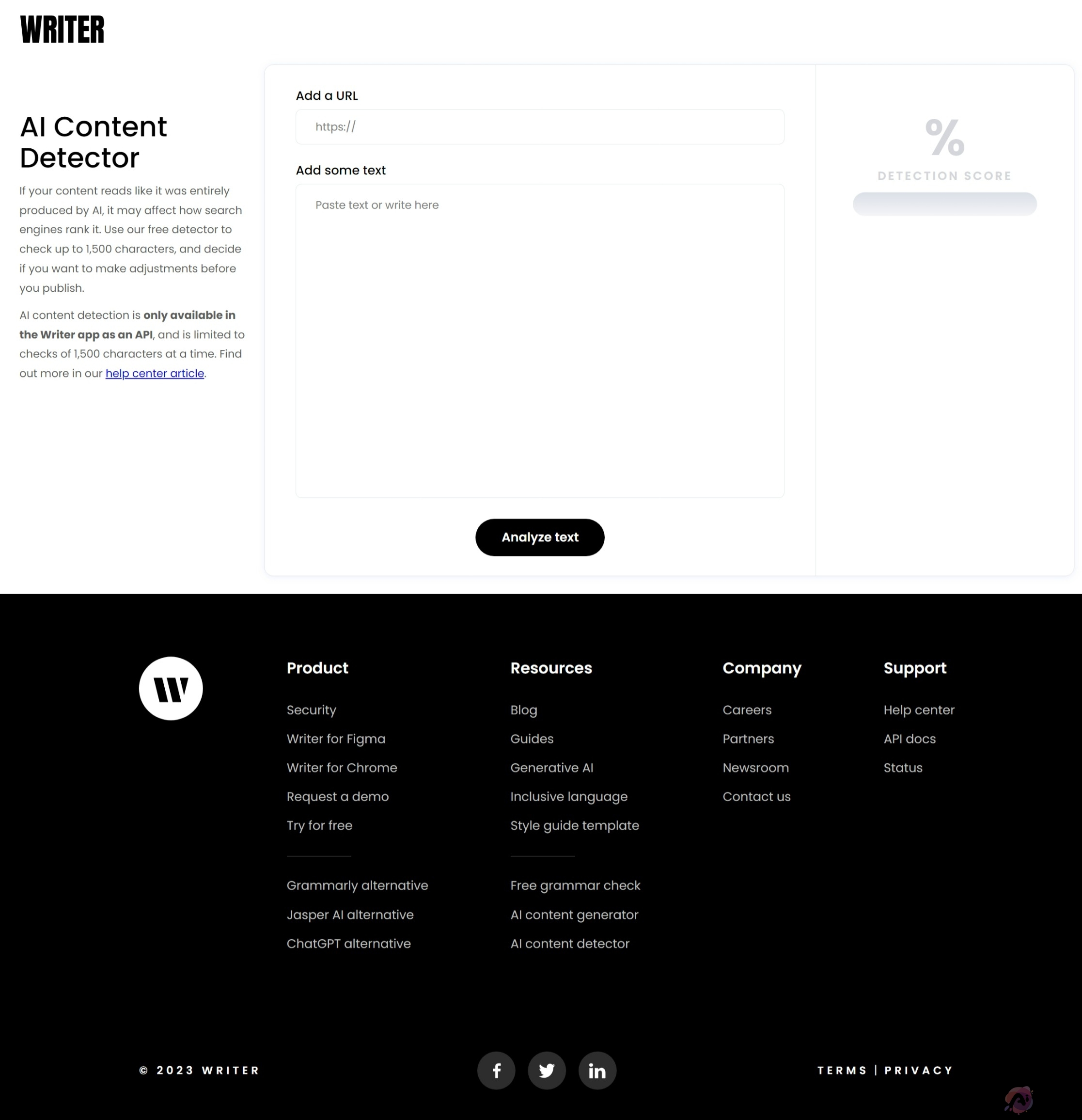 Writer AI 内容检测器